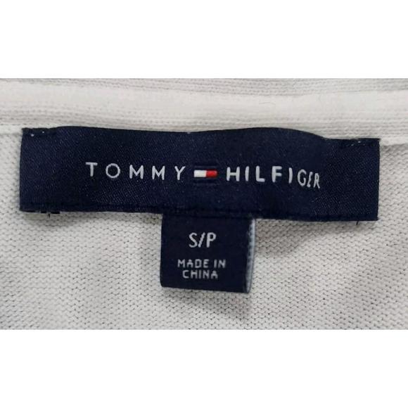 Tommy Hilfiger V- Neck Sweater Womens White/Gray Size Small S/P Never Worn - Picture 2 of 6